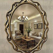 HFFFHA Specchio da Bagno Ovale Specchio per Il Trucco da Interno in Stile Europeo da Parete per Interni Specchio Decorativo per bagni Vuoti