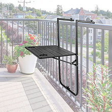 PrimeMatik - Tavolo Rettangolare Regolabile per Balcone 60x36cm Nero