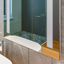 SIRHONA - Specchio a LED per bagno con illuminazione 60 x 45 cm, a specchio, da parete, per cosmetici