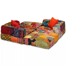 Festnight- Divano Letto Modulare/Poltrona Letto a 3 Posti in Tessuto Patchwork