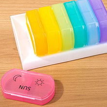 FAMKIT Portatile 7 Giorni Pill Box Mini Pillole Organizzatore Settimanale AM/PM Rainbow Medicine Container Planner Box