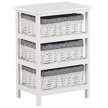 Cassettiera a Torre con 3 Ceste 58 x 40 cm Bianco e Grigio Zuri Zuri