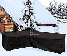 600D Forma di L Coperture per Mobili da Giardino,Impermeabile Resistente al Vento Resistente all'Aria Copridivano, per Divano Ad Angolo con Il Sacchetto Coperture Vtype215x215