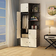 Armadio fai da te portatile salvaspazio Armoire cubo profondo con asta appendiabiti Rollsnownow, metallo, 75x47x183cm