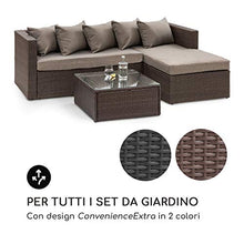 Blumfeldt Theia Loungetisch - Tavolo da Giardino, Tavolino da Lounge, Poly Rattan, Piano in Vetro, Marrone