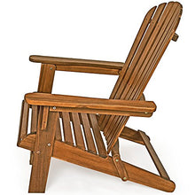 Deuba® Sedia Prendisole Relax Adirondack in Legno d' Acacia Pieghevole estremità arrotondate per Giardino o terrazza