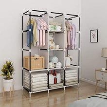 UDEAR Armadio Piccolo Cabina Guardaroba Appendiabiti Richiudibile in Tessuto Non Tessuto Beige