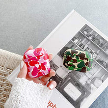 HengJun Custodia per AirPods camouflage Smooth Custodia rigida per PC senza polvere per Airpods 1 2 Custodia protettiva antiurto portatile carina - Rosa