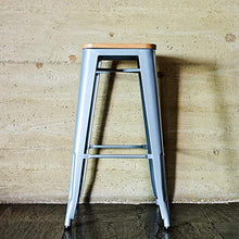 RED DECO Gaston Sgabello, Acciaio Legato, Grigio, 43 x 76 cm
