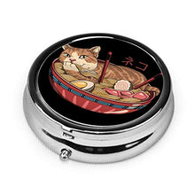 Neko Ramen - Mini scatola per pillole in metallo, per tasca, borsa da viaggio