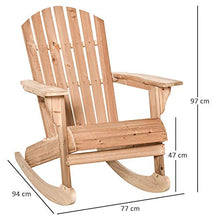 Outsunny Sedia Adirondack in Legno, Sedia a Dondolo per Giardino ed Esterni Impermeabile, 77x94x97cm Teak
