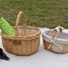 Abaodam - Cesto portaoggetti in tessuto intrecciato a mano, in vimini, cestino per frutta, per picnic all'aperto, per foto