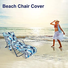 sdfsa - Telo coprisedia da spiaggia con tasche laterali in spugna, per piscina, chaise longue e chaise