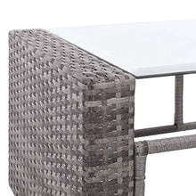 FAMIROSA Set Divani da Giardino 4 pz con Cuscini in Polyrattan Grigio-4420