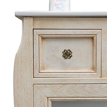 Shop Chic Mobile bagno avorio decapè con lavabo slim 123 cm e specchiera