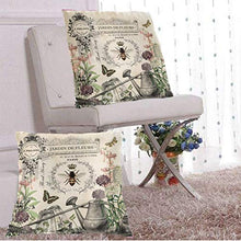 Set di 2 federe decorative per cuscini da giardino con api francesi, quadrate, per camera da letto e soggiorno