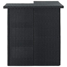 FAMIROSA Tavolo da Bar ad Angolo Nero 100x50x105 cm in Polyrattan
