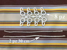 Tenda da Sole per Esterno a Righe con Anelli e Ganci Misura 140x300cm PRONTA all'Uso Made in Italy