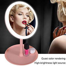 Specchio a LED, Specchio per Trucco a LED, dimmer Continuo, Design di Ricarica USB, Lente di ingrandimento 5 Volte, Regolazione dell'angolo di 90 °, Ampia Base del Telaio