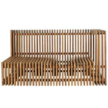 Teako Design Divano lounge Loppio laterale destro a 2 posti con cuscini in legno di teak, resistente alle intemperie, robusto divano da giardino