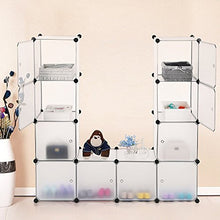 EGLEMTEK Mobile modulare Quadrato 12 Scomparti Cubo Armadio Armadietto Guardaroba Scaffale Scarpiera Mobiletto da Bagno (112 x 37 x 148 cm) (Bianco)