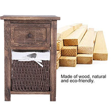 Moolo Comodino 2pcs / Set Comodino in Legno Naturale con Cassetti E Cestino (Marrone)