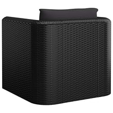 SKM Poltrona con Cuscini in Polyrattan Nero