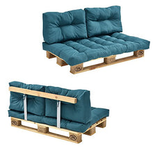[en.casa] Divano Paletta Euro-sofá - a 2 posti con Cuscino - [Turchese] Set Completo incl. Schienale