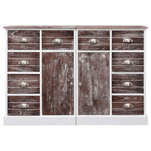 FAMIROSA Credenza con 10 Cassetti Marrone 113x30x79 cm in Legno