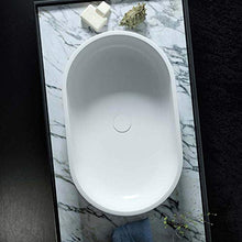 Relax Design"Linfa" lavabo ovale da appoggio - dimensioni 58,5 x 36 cm in"solid surface", bianco
