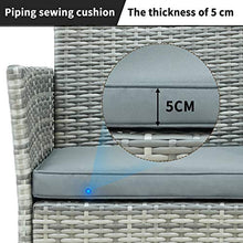 SUFUBAI - Set di mobili da balcone, 4 pezzi, set di mobili da giardino in rattan, sedia in vimini, per cortile, portico, giardino, piscina, balcone