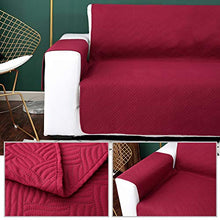 PETCUTE Copridivano Fodera per Divano Moderno Salvadivano Protezione per divani Divano Protector 3 posti Vino Rosso