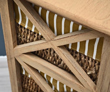 Ts-Ideen 4200 - Cassettiera in stile antico con 3 cestini in rattan, colore: Marrone