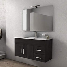 taviani Mobile da Bagno Sospeso con Lavabo 100x46cm in MDF Venere Wengè Grigio Scuro