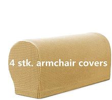 Set di 4 copri braccioli, elasticizzati, in morbido poliestere, antiscivolo, per poltrona, divano, divano, divano (beige)