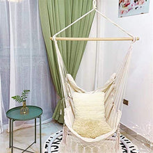 XIAOTIAN Amaca 150kg Sedia in Stoffa d'oscillazione 100% Cotone 100x130 cm Tessuto Appeso Swing incl Swivel 360 ° Giallo Chiaro