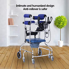 QQLK Deambulatore Ascellare per Anziani 6 Ruote - Staffa Antiribaltamento - Allenamento Regolabile in Altezza, per Anziani e Riabilitazione,1