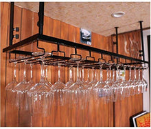 FGDSA Scaffali in Ferro Appeso a mensola per Bicchieri da Vino a soffitto per Bar, portaoggetti in Vetro sospeso (Colore: Bronzo, Dimensioni: 30 * 60 cm)