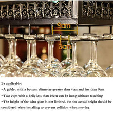 FCXBQ Portabottiglie da Appendere in Stile Rustico Portabicchieri da Vino a soffitto Regolabile in Altezza per Bar, ristoranti