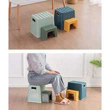 H-M-Shelf Sgabello da Bagno Impermeabile Antiscivolo Sgabello da Bagno Sgabello Cambio Sgabello Sgabello Domestico 27.3x32.2x27.5cm (Color : Blue)