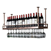 TCWDX Scaffale per Vino Scaffale per Vino in Bronzo - Scaffale per Bicchieri da Vino in Ferro Stile Morden Scaffale per Decorazione a soffitto per Bar, ristoranti, Cucina o Cantina (Dimensioni: 80
