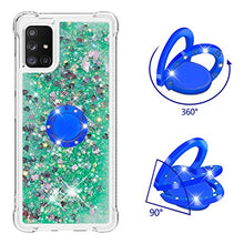 Custodia Samsung Galaxy A71 5G Squillo della Base del Telefono TPU Brillantini Diamond Liquido Telefono Bumper Case（Amore Verde）