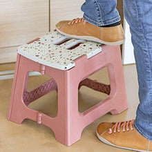 VIGAR Sgabello Pieghevole con Manici, 32 cm, Colore, Terrazzo On Top Marrone