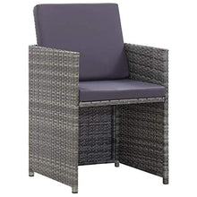 Festnight 3 pz Set da Bistrot in Rattan Resistente alle Intemperie Comodi Cuscini Mobilia Esterna del Rattan con Cuscini 1Tavolino e 2 Poltrocine in Rattan