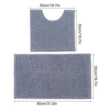Tappeto Tappetino da bagno Facile da pulire Set da bagno in due pezzi rettangolare a forma di U per la casa per la cucina(Dark gray)