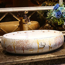 Lavabo Rettangolare da Bagno Retro Creative Jingdezhen Ceramic Hotel Lavabo Antiscivolo Lavabi (Dimensioni : E)