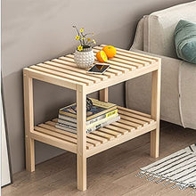 FEANG Tavolo da Comodino Moderno a 2 Livelli da Letto del Comodino del Comodino Tavolo Laterale Tavolo Laterale per Camera da Letto, Piccolo Spazio e Soggiorno con StorGo Shelf