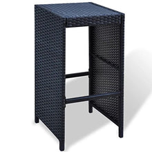 vidaXL Set da Bar 13 pz in Polyrattan Nero da Esterno Tavolo e Sedie Giardino