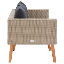 vidaXL Divano da Giardino a 2 Posti con Cuscini Sofà Dormeuse Chaise Longue Poltrona Divanetto Canapè Arredo Salotto Esterno in Polyrattan Beige