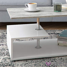 Vicco Tavolino da divano Guillermo Tavolino da salotto bianco Cemento 91 x 52 cm